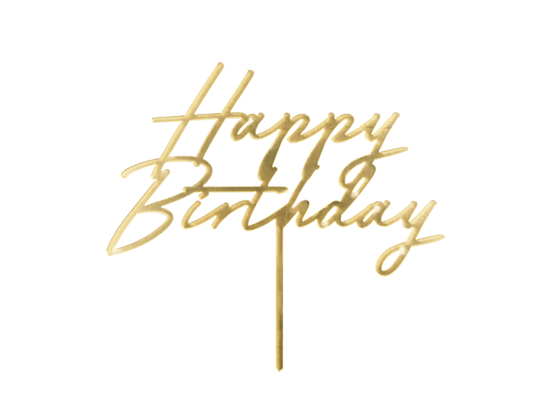 kuldne tordikaunistus Happy Birthday